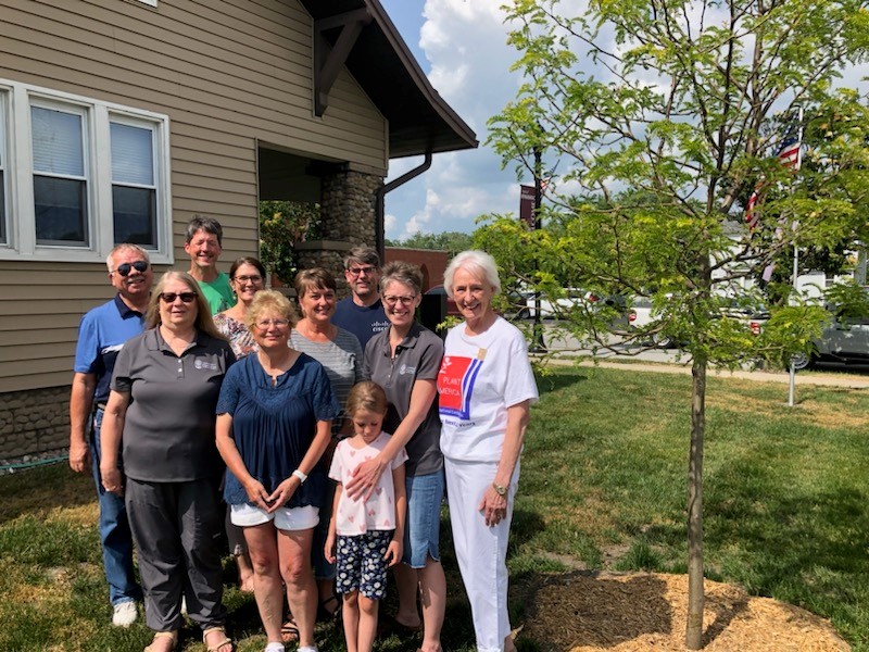 Winamac Tree Committee and Iris Elm Garden Club meet to plant trees in Pulaski County